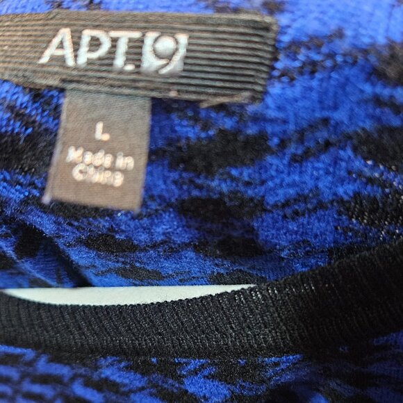 Apt. 9 Blue & Black Houndstooth Print Tunic Sweater Size Large - Picture 5 of 5